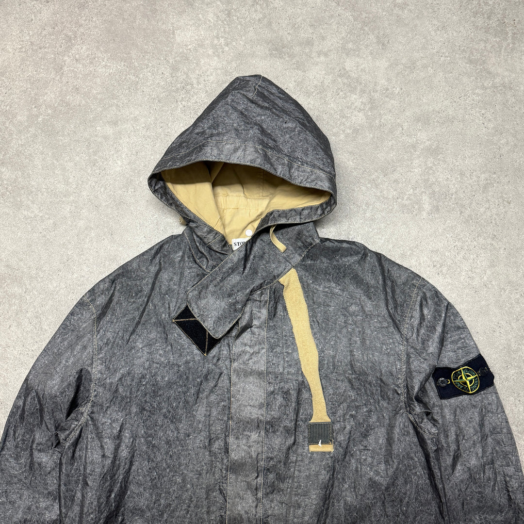 Vintage 2002 Stone Island Laminated Webbing Jacket (M)