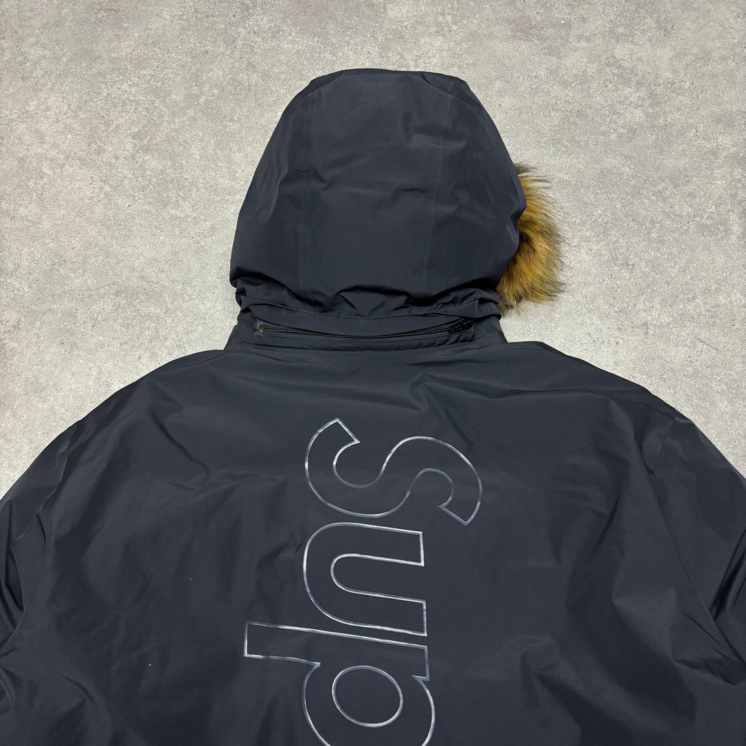 Supreme Rare Gore-Tex Hooded Black Puffer Parka Jacket (M)