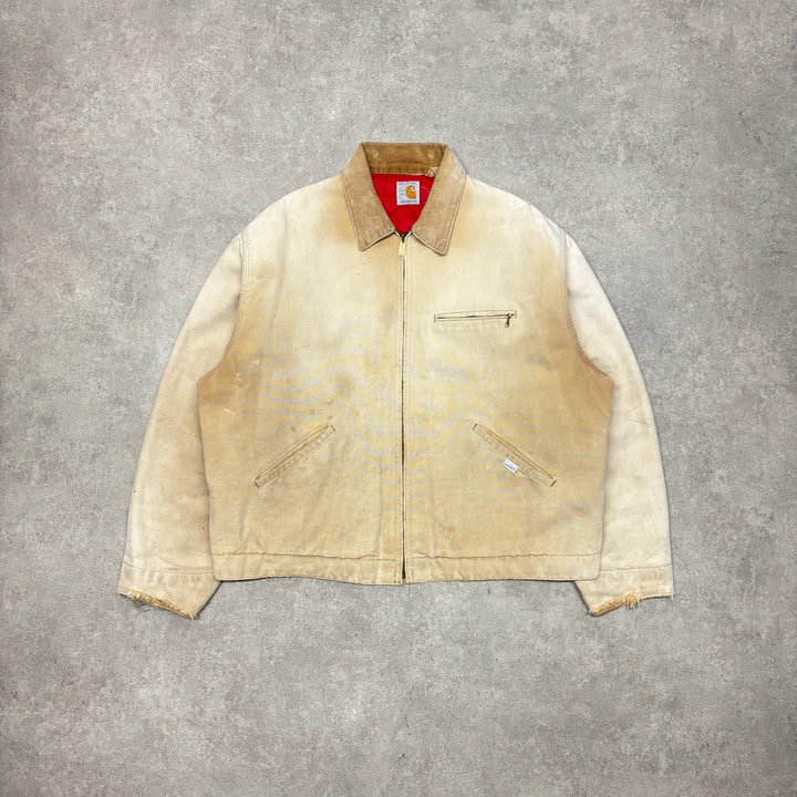 Vintage Carhartt 100 Years Anniversary Beige Detroit Jacket (L)