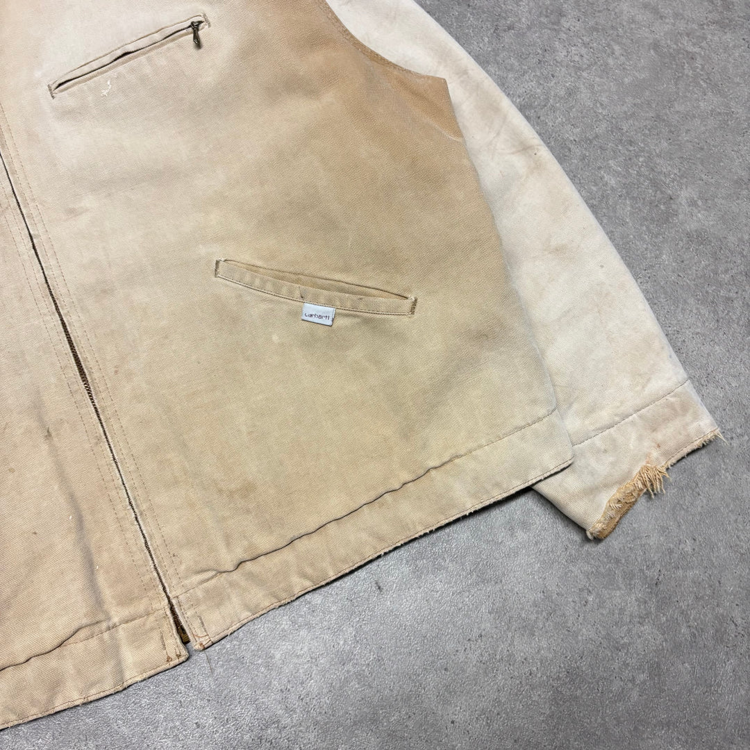 Vintage Carhartt 100 Years Anniversary Beige Detroit Jacket (L)