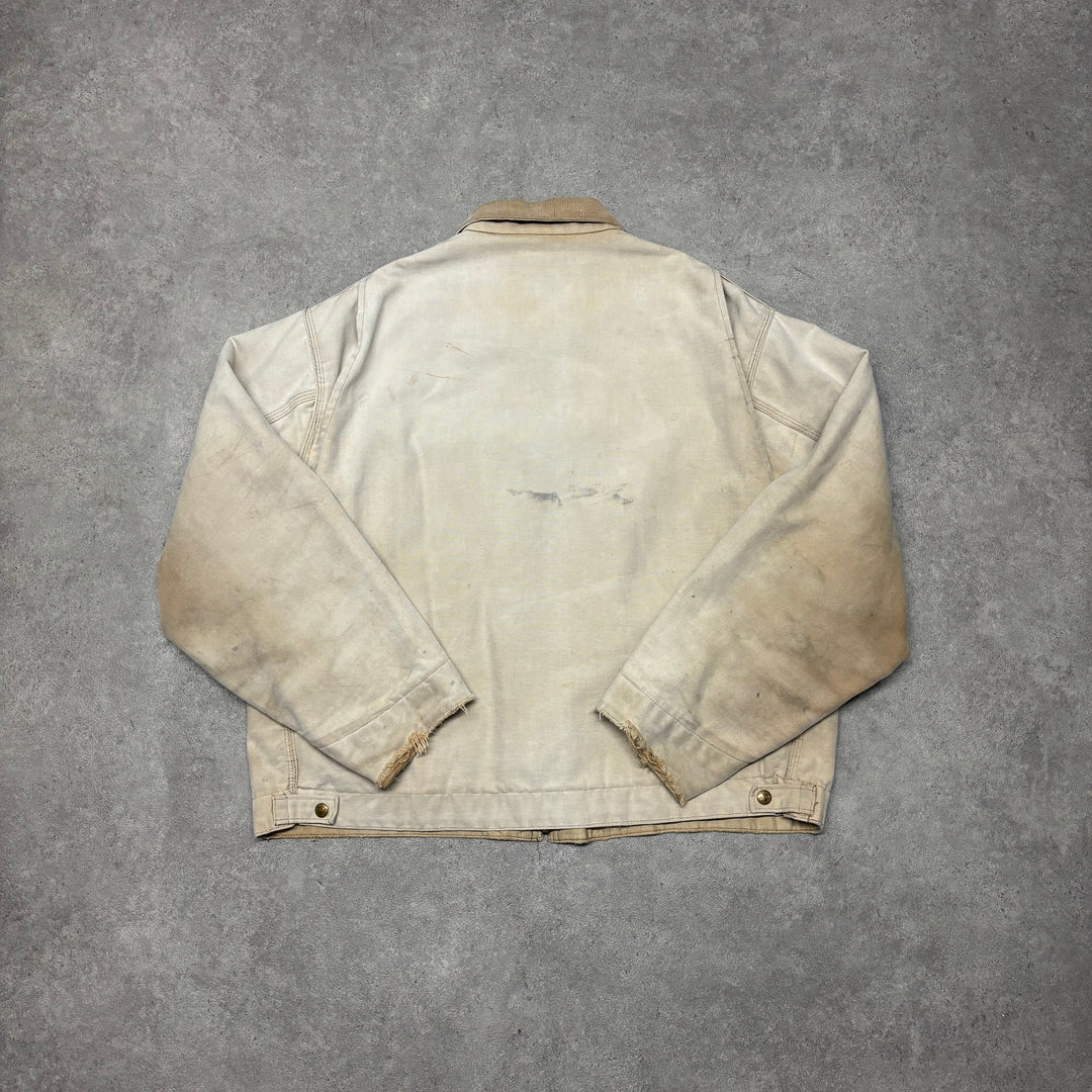 Vintage Carhartt 100 Years Anniversary Beige Detroit Jacket (L)