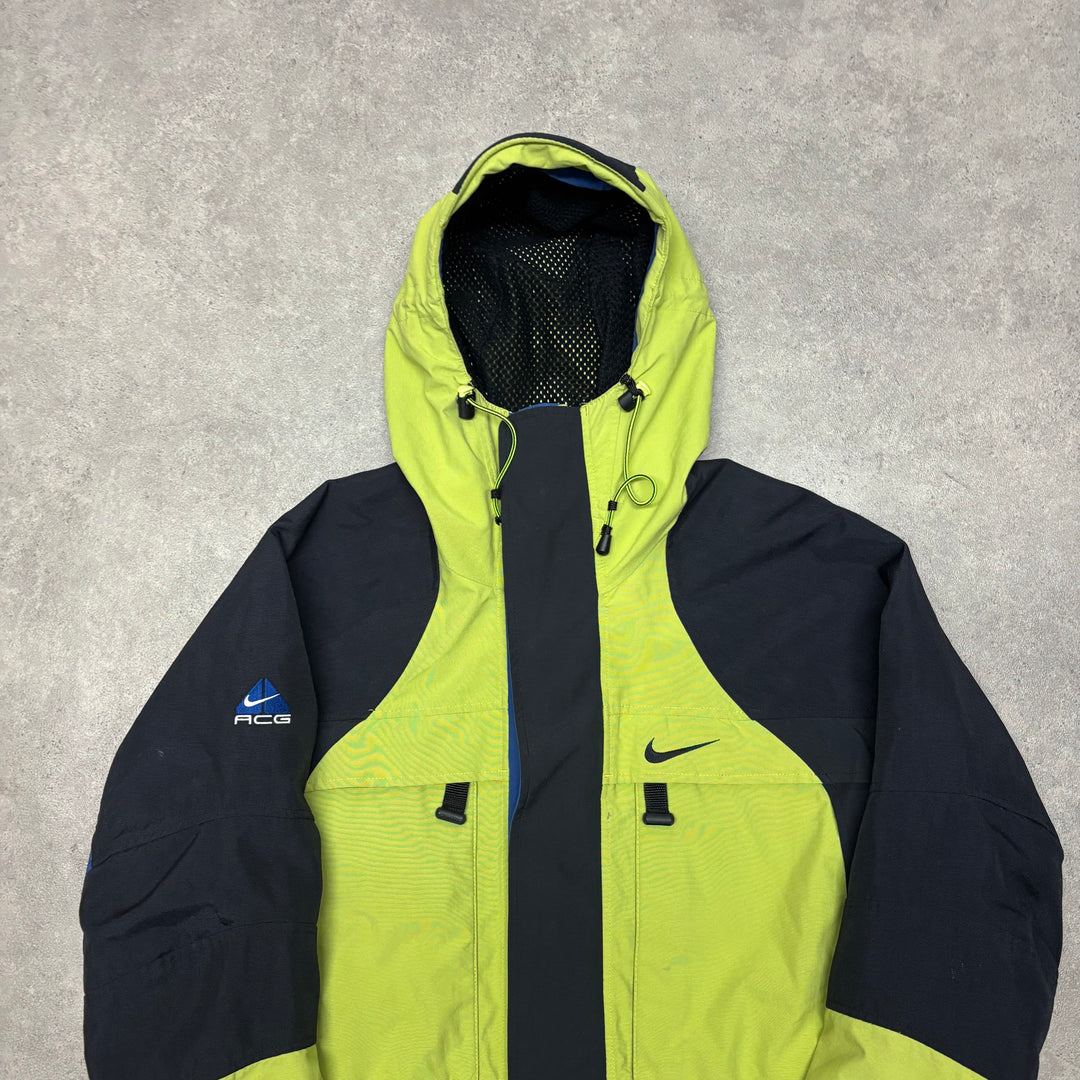 90's Vintage Nike ACG Green Hooded Technical Jacket (M)