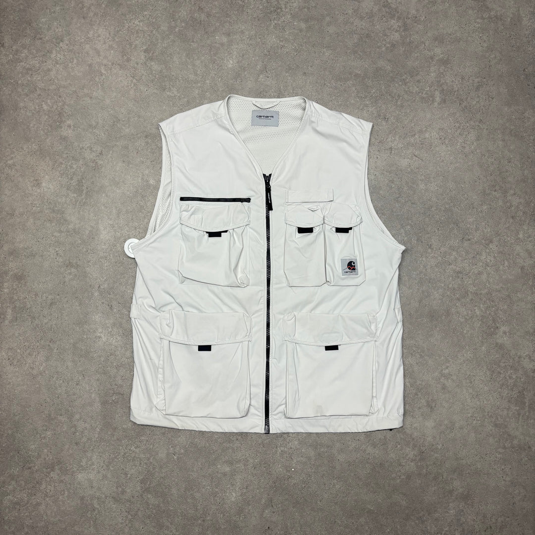 Carhartt WIP Multi Pocket Light Grey Tactical Vest (L)