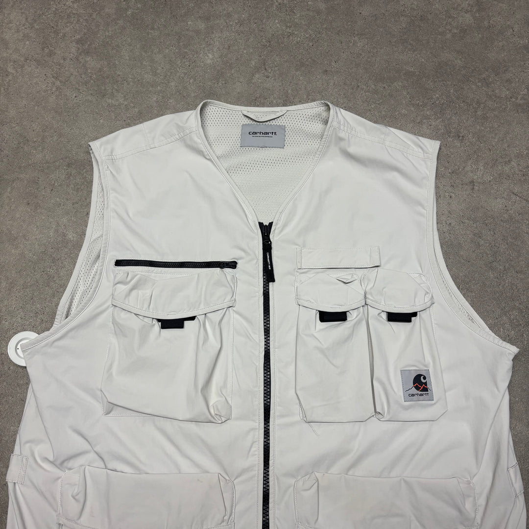 Carhartt WIP Multi Pocket Light Grey Tactical Vest (L)