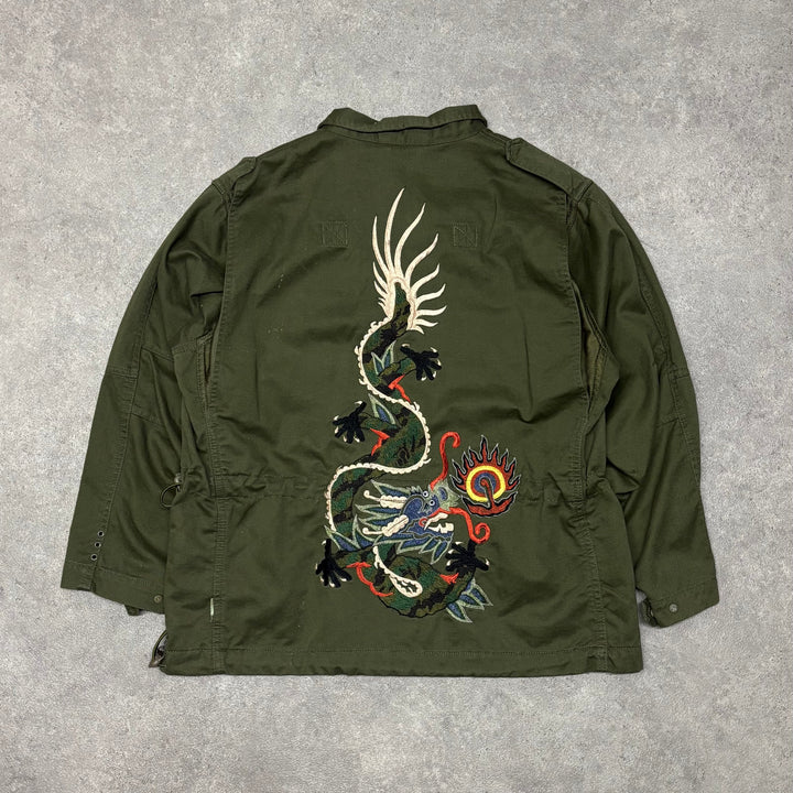 Vintage Maharishi Khaki Green Embroidered Jacket (Women's S)