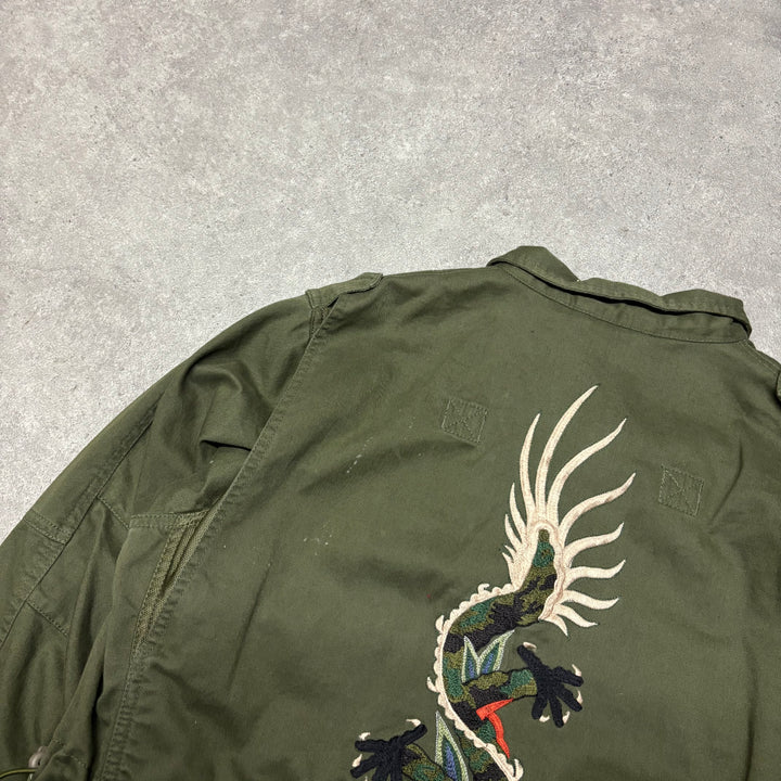 Vintage Maharishi Khaki Green Embroidered Jacket (Women's S)