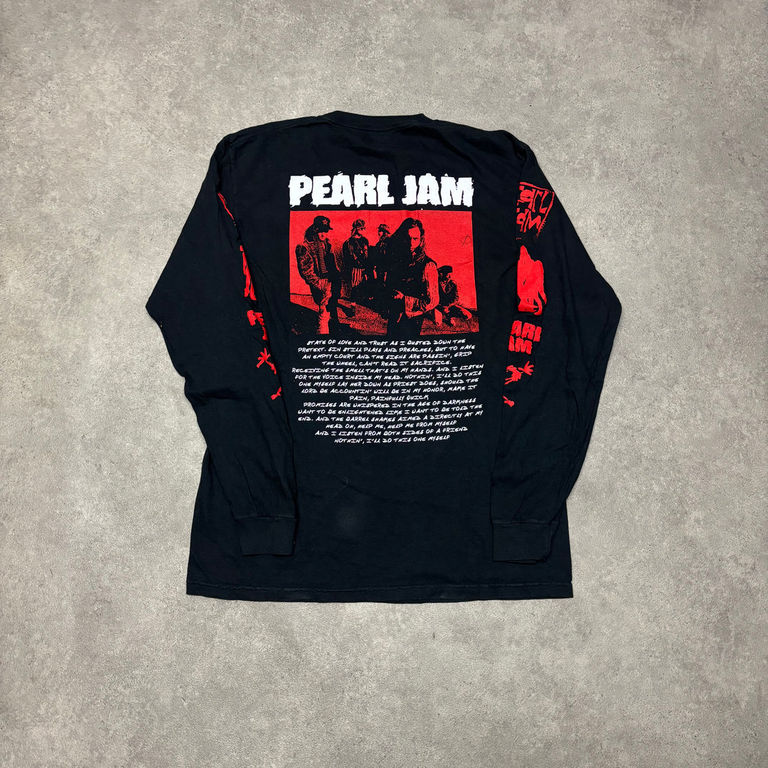 Vintage Pearl Jam Long Sleeve Black Graphic T-Shirt (L)