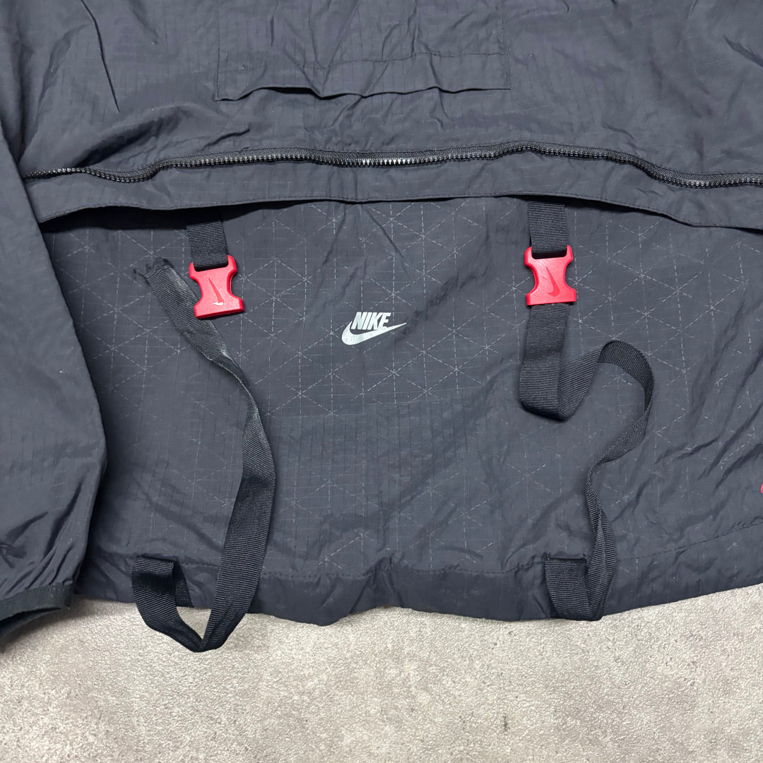 Vintage Nike Tuned 2in1 Convertible Black Windbreaker Jacket (M)