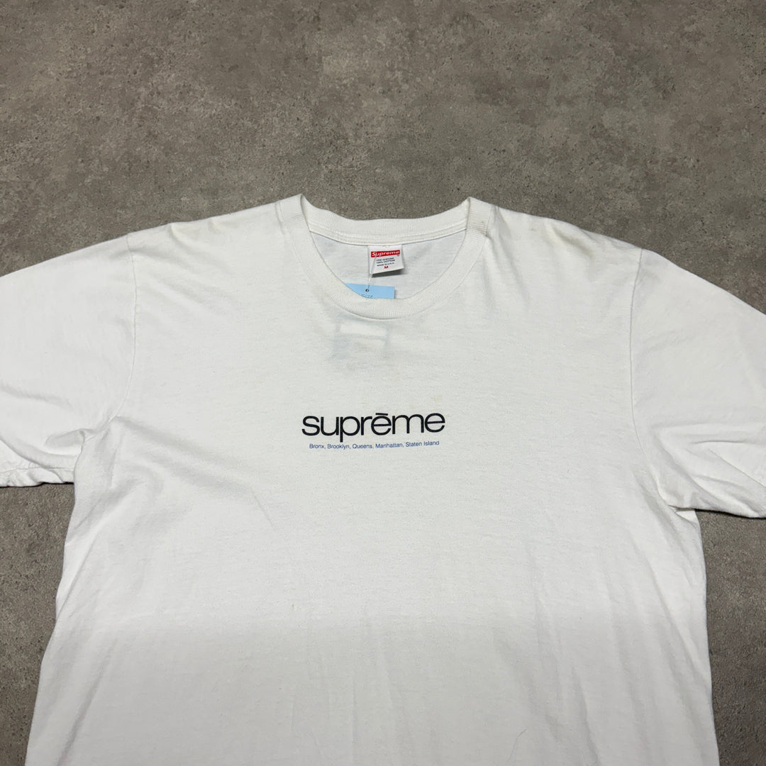 Supreme White Logo Graphic T-Shirt (M)