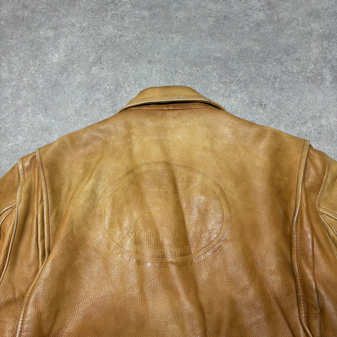 Vintage Camel Tan Leather Flight Jacket