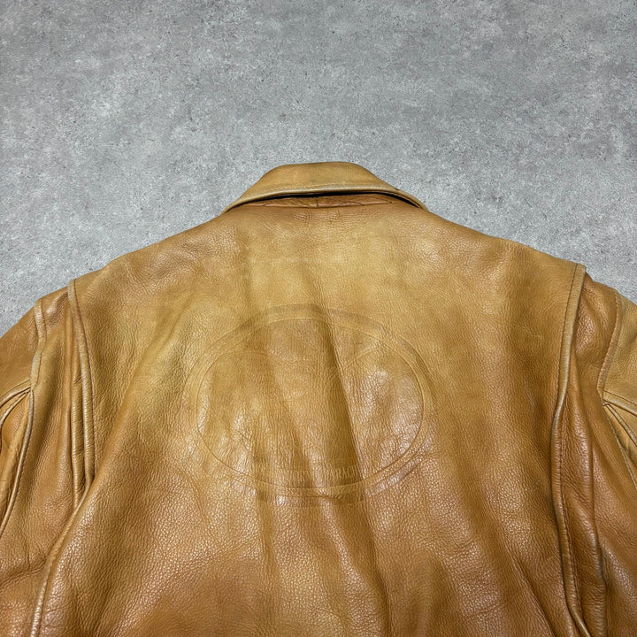 Vintage Camel Tan Leather Flight Jacket