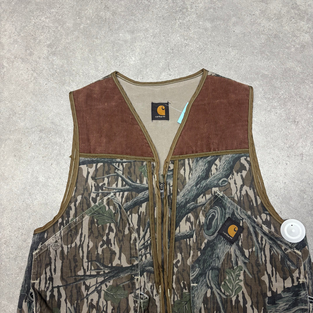 Vintage Carhartt Tree Camouflage Hunting Vest (L)