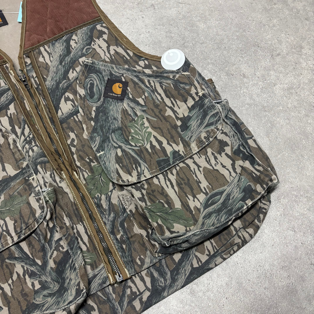 Vintage Carhartt Tree Camouflage Hunting Vest (L)