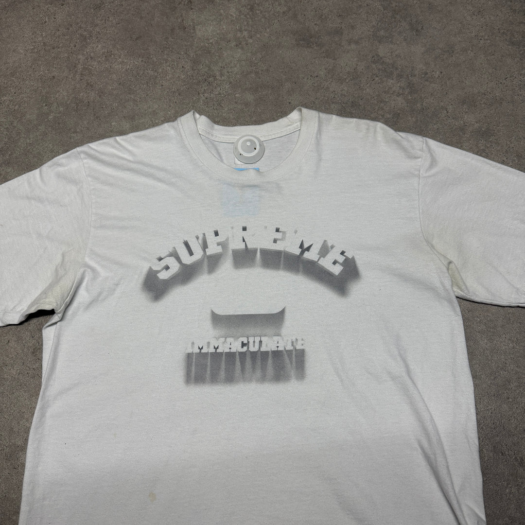 Supreme White Graphic Print T-Shirt (M)