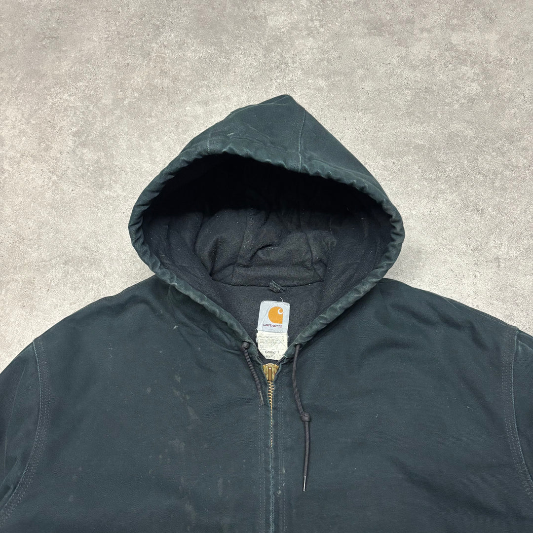 Vintage Carhartt Black Hooded Active Jacket (XXL)