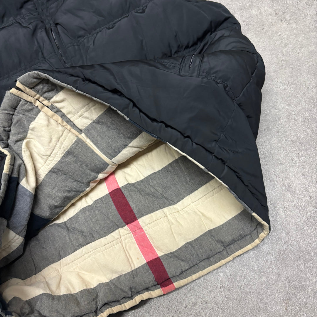 Vintage Burberry Black Hooded Puffer Gilet (XS)