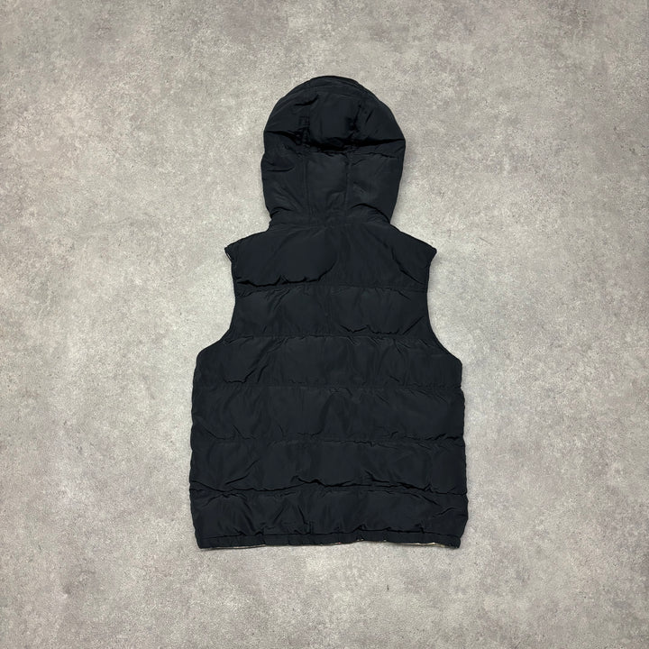 Vintage Burberry Black Hooded Puffer Gilet (XS)