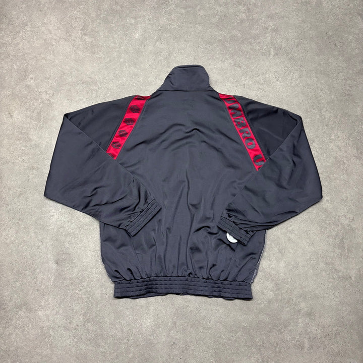 Vintage Umbro Grey & Red Football Tracksuit Jacket (L)