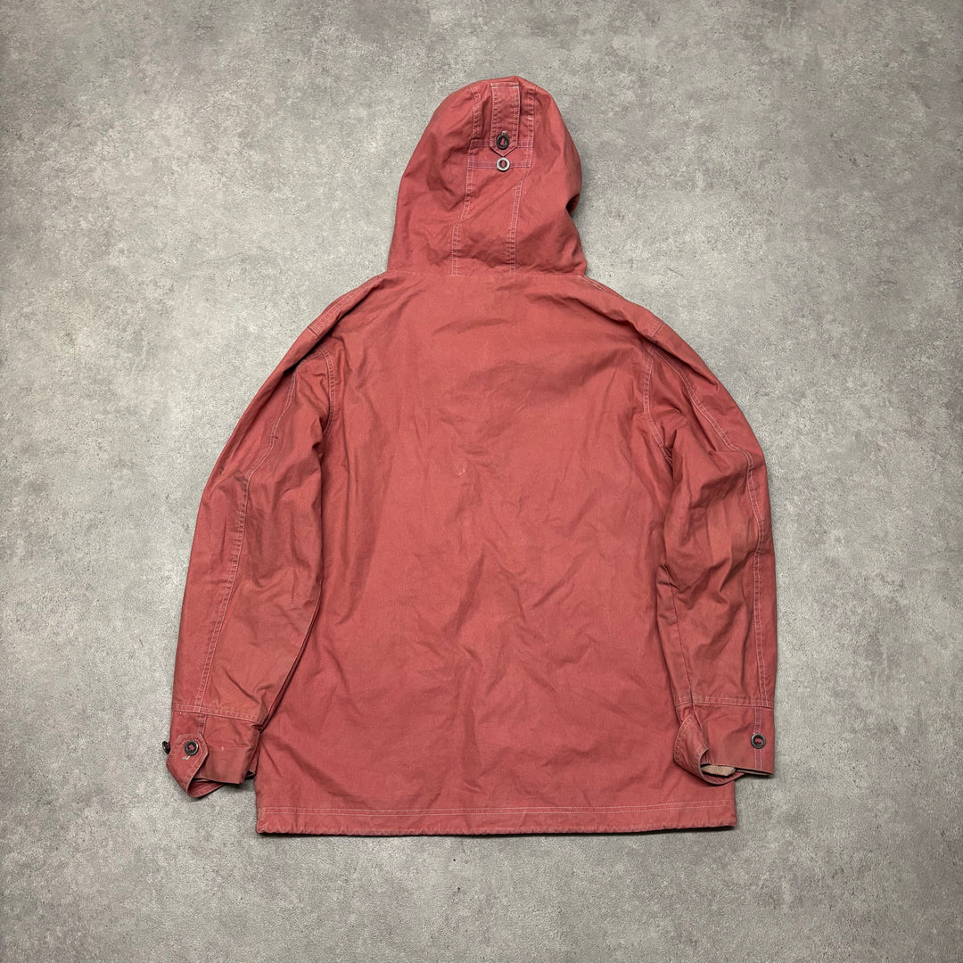 Vintage Walsley Washed Red Hooded Smock Jacket (XL)