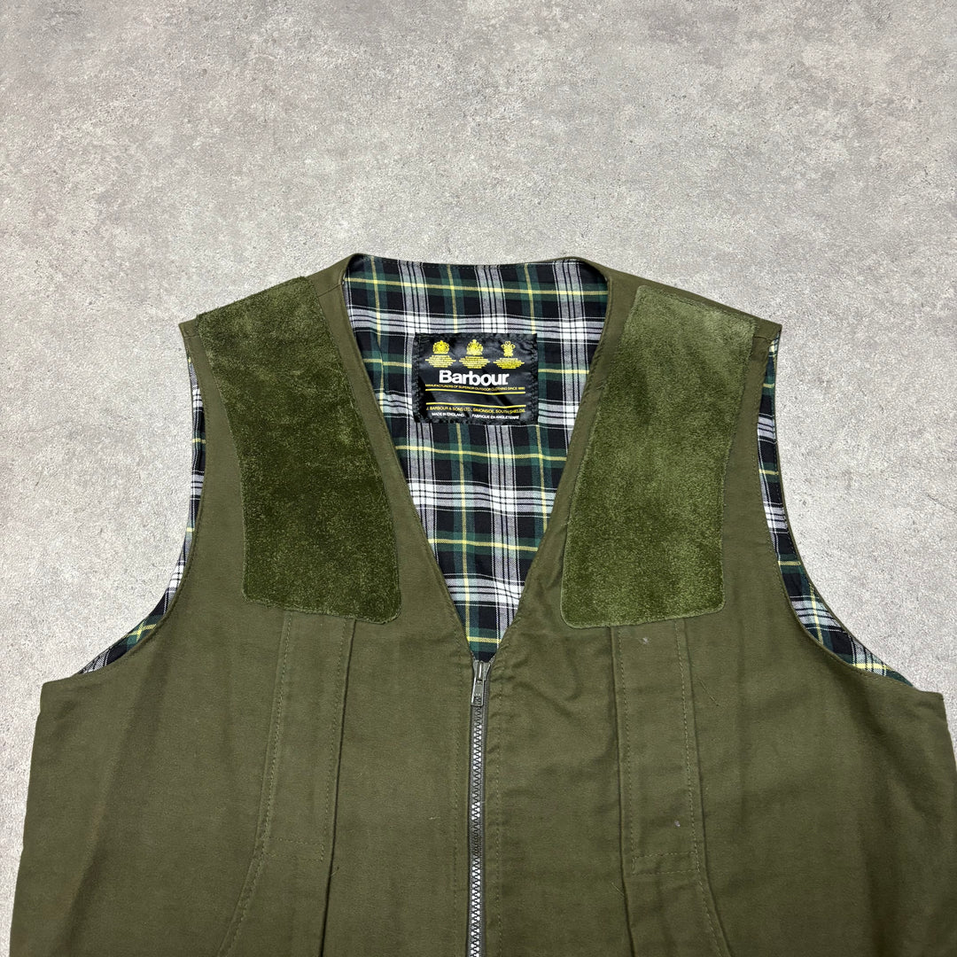 Vintage Barbour Green Zip Up Vest (XL)