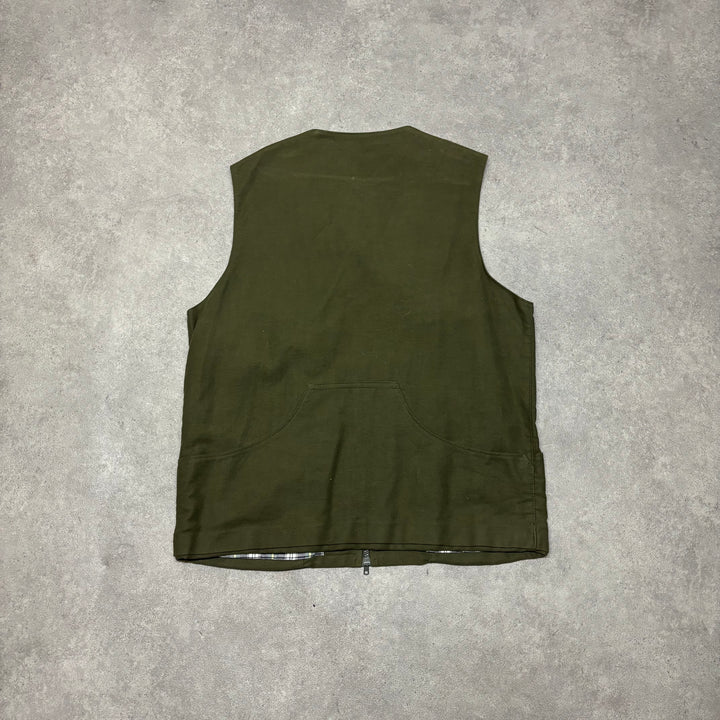 Vintage Barbour Green Zip Up Vest (XL)