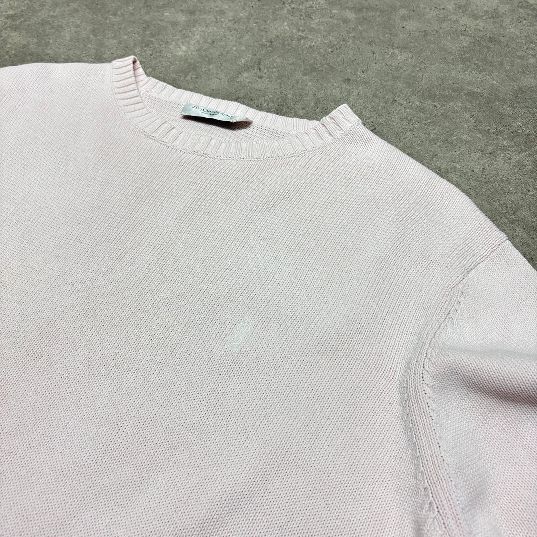 Vintage Yves Saint Laurent Pink Heavy Knitted Sweater (L)