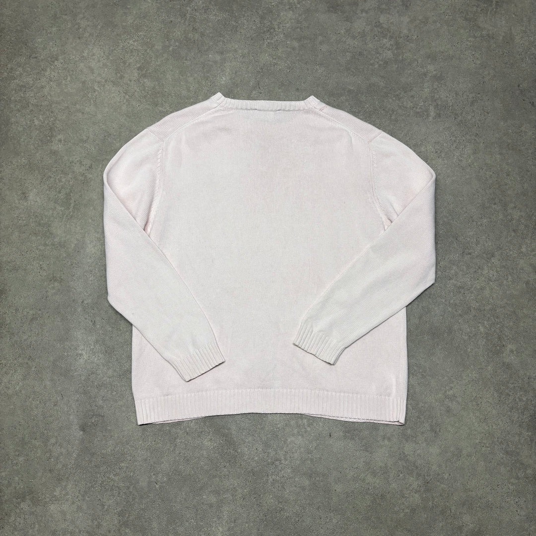 Vintage Yves Saint Laurent Pink Heavy Knitted Sweater (L)