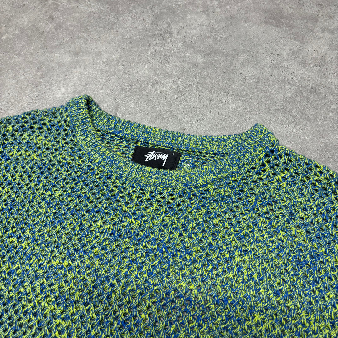 Stussy Green Speckled Heavy Knitted Jumper (L)